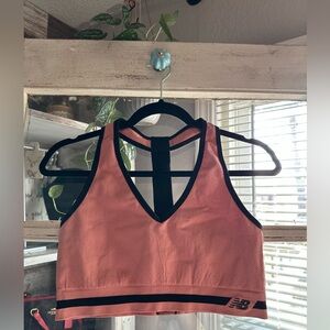 New Balance | Dusty Pink and Black Sports Bra